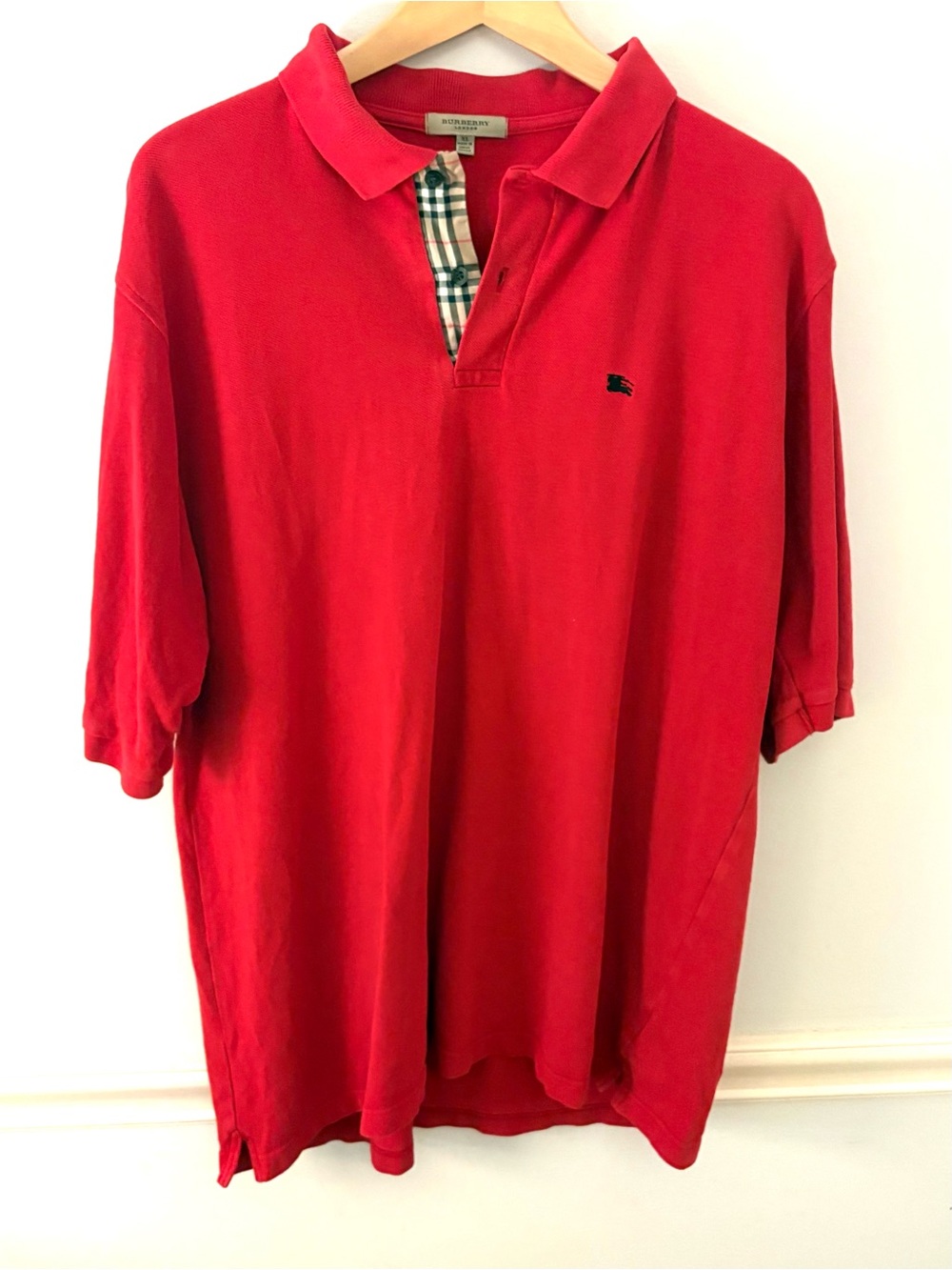 BURBERRY Cotton Polo Shirt, red and black